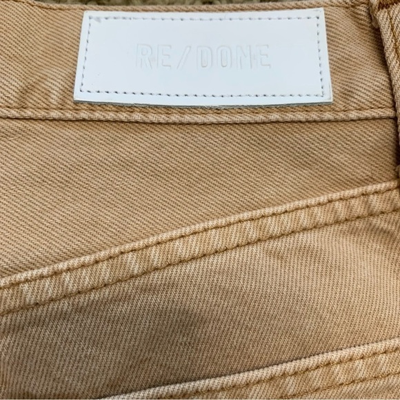 RE/DONE 70s Loose Long High Rise Wide Leg Button Fly Jeans in Washed Khaki Sz 25 - Picture 12 of 13
